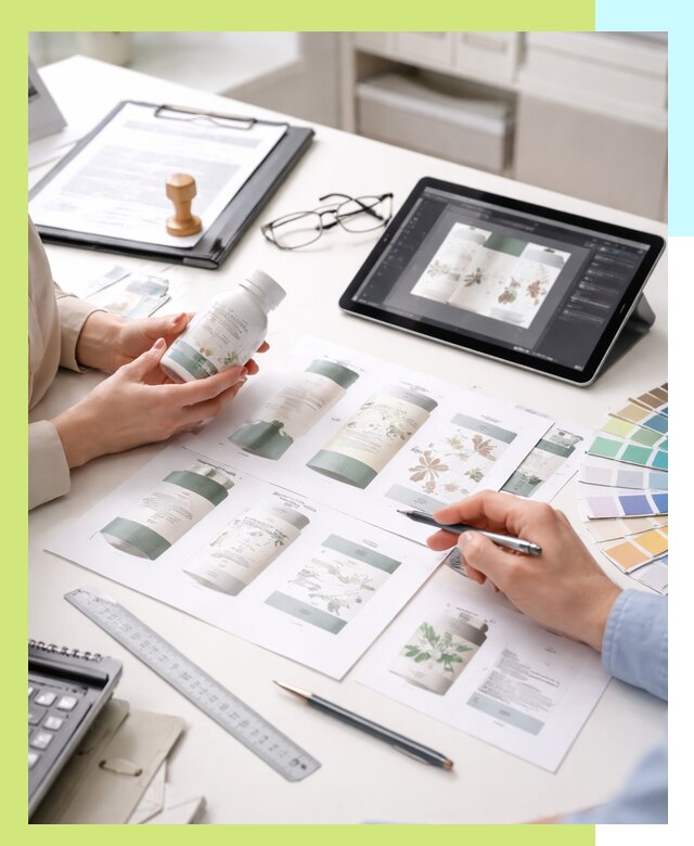 Профессиональная разработка дизайна и текста этикетки продукции в Новосибирске