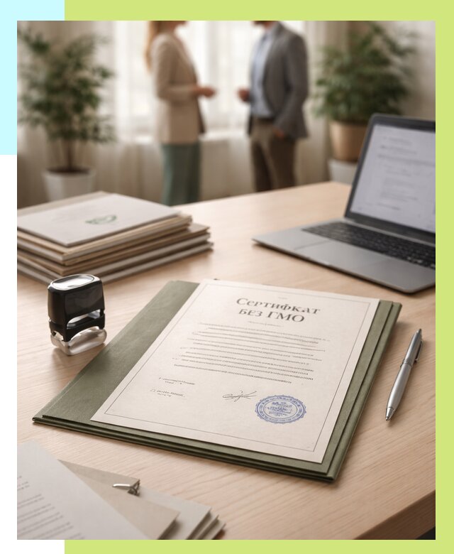 Сертификат без ГМО в Новосибирске от 7625 р. оформить срочно Алешин-Нвс